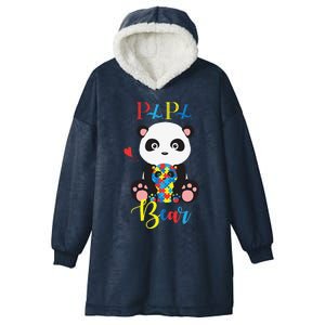 Cute Panda Bear Lovers PaPa Panda Autism Father Puzzle Baby Hooded Wearable Blanket