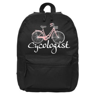 Cycologist Pink Bicycle Cyclist Gift Cute Cycling 16 in Basic Backpack