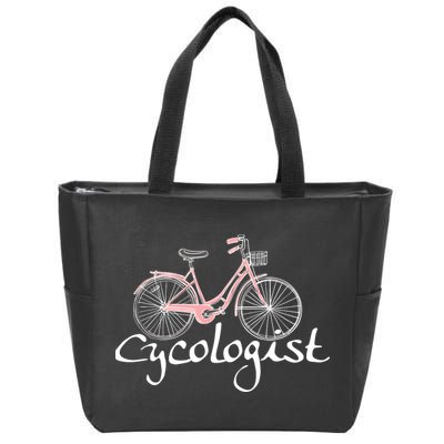 Cycologist Pink Bicycle Cyclist Gift Cute Cycling Zip Tote Bag