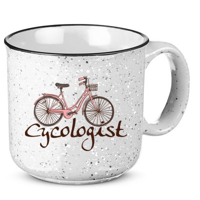 Cycologist Pink Bicycle Cyclist Gift Cute Cycling 15oz Campfire Ceramic Mug
