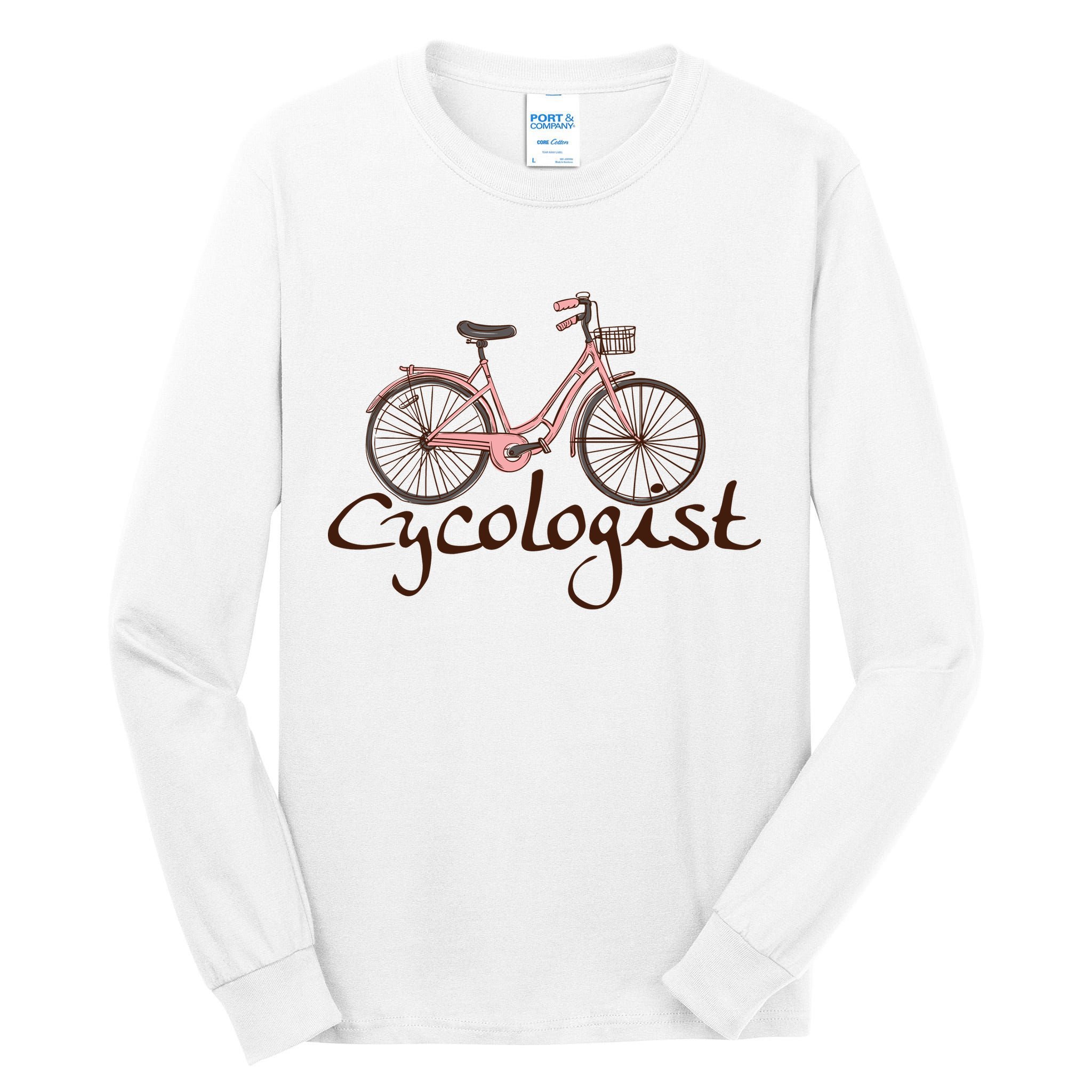 Cycologist Pink Bicycle Cyclist Gift Cute Cycling Tall Long Sleeve T-Shirt