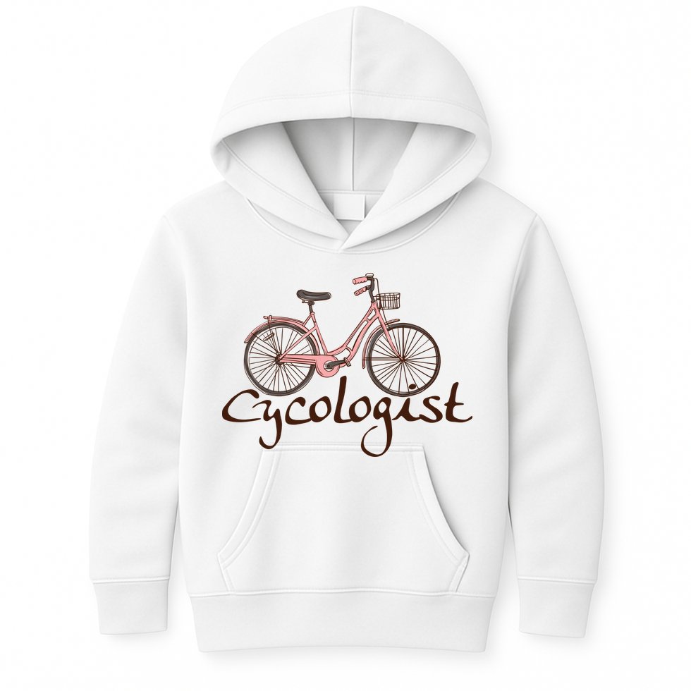 Cycologist Pink Bicycle Cyclist Gift Cute Cycling Kids Hoodie