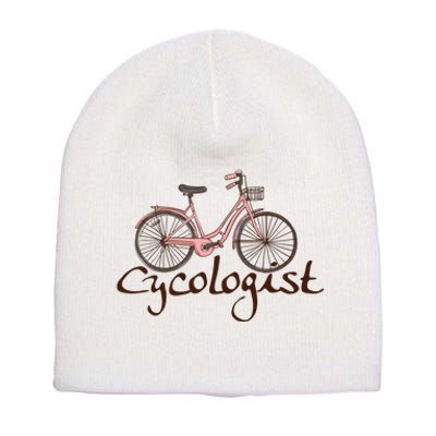 Cycologist Pink Bicycle Cyclist Gift Cute Cycling Short Acrylic Beanie