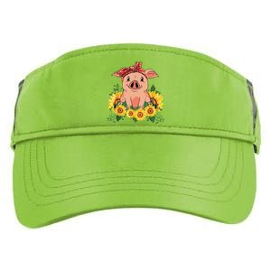 Cute Pig Bandana Sunflower Funny Farm Animal Lover Adult Drive Performance Visor