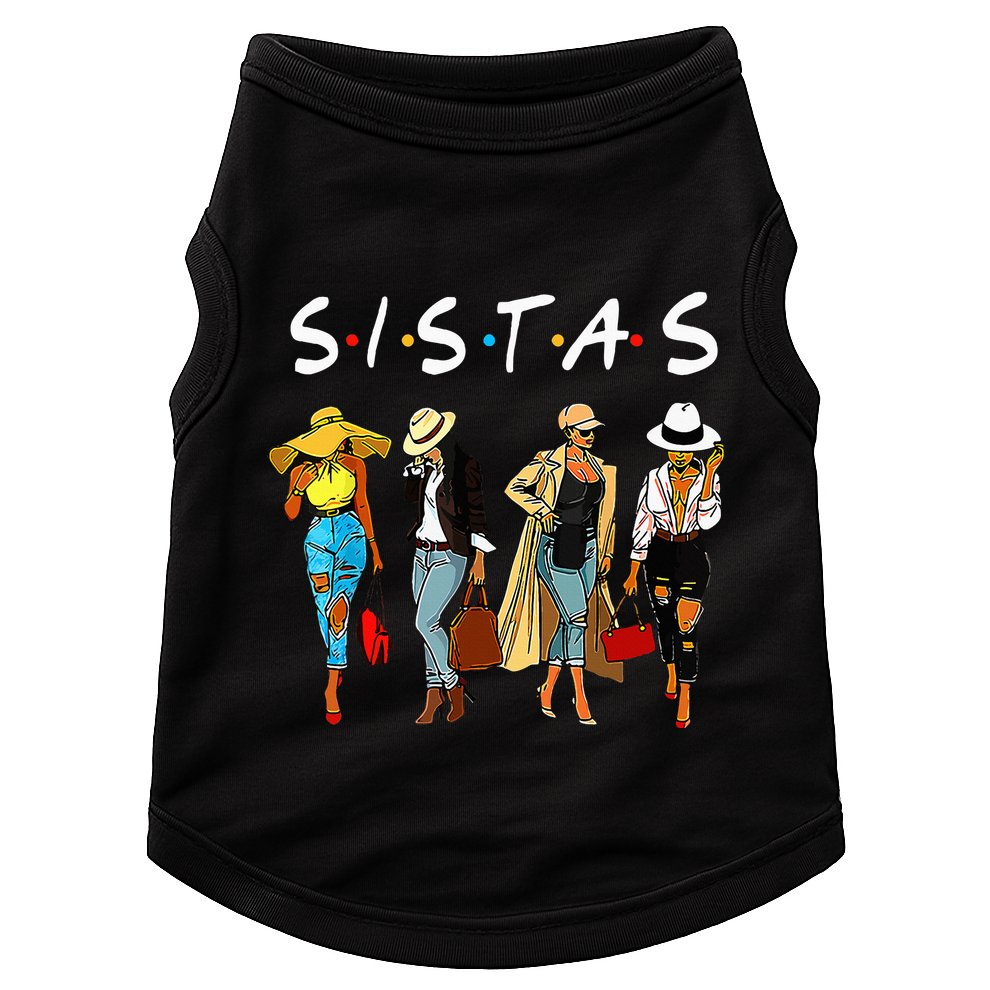 Cute Proud Black Sistas Queen Melanin African American Women Doggie Tank
