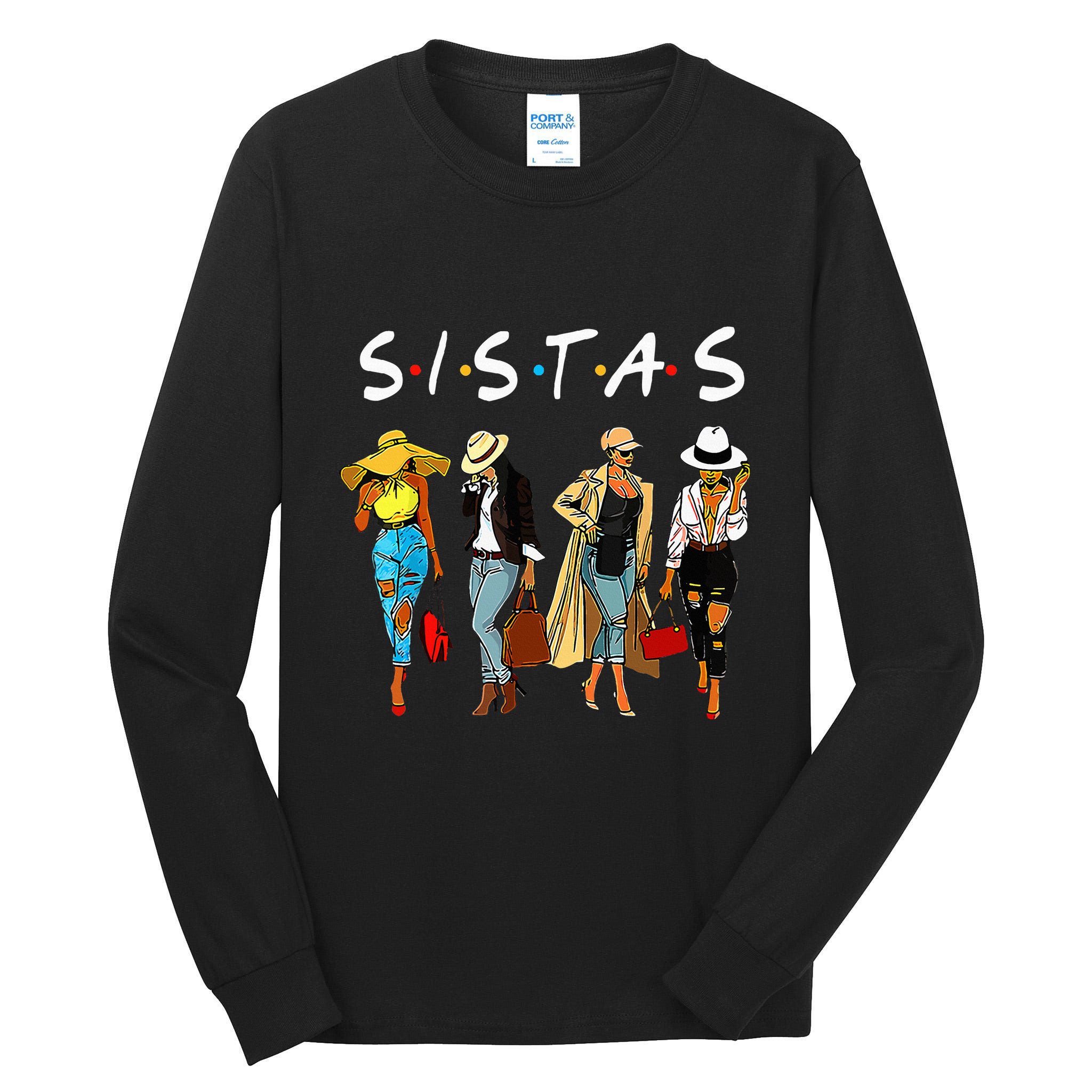 Cute Proud Black Sistas Queen Melanin African American Women Tall Long Sleeve T-Shirt