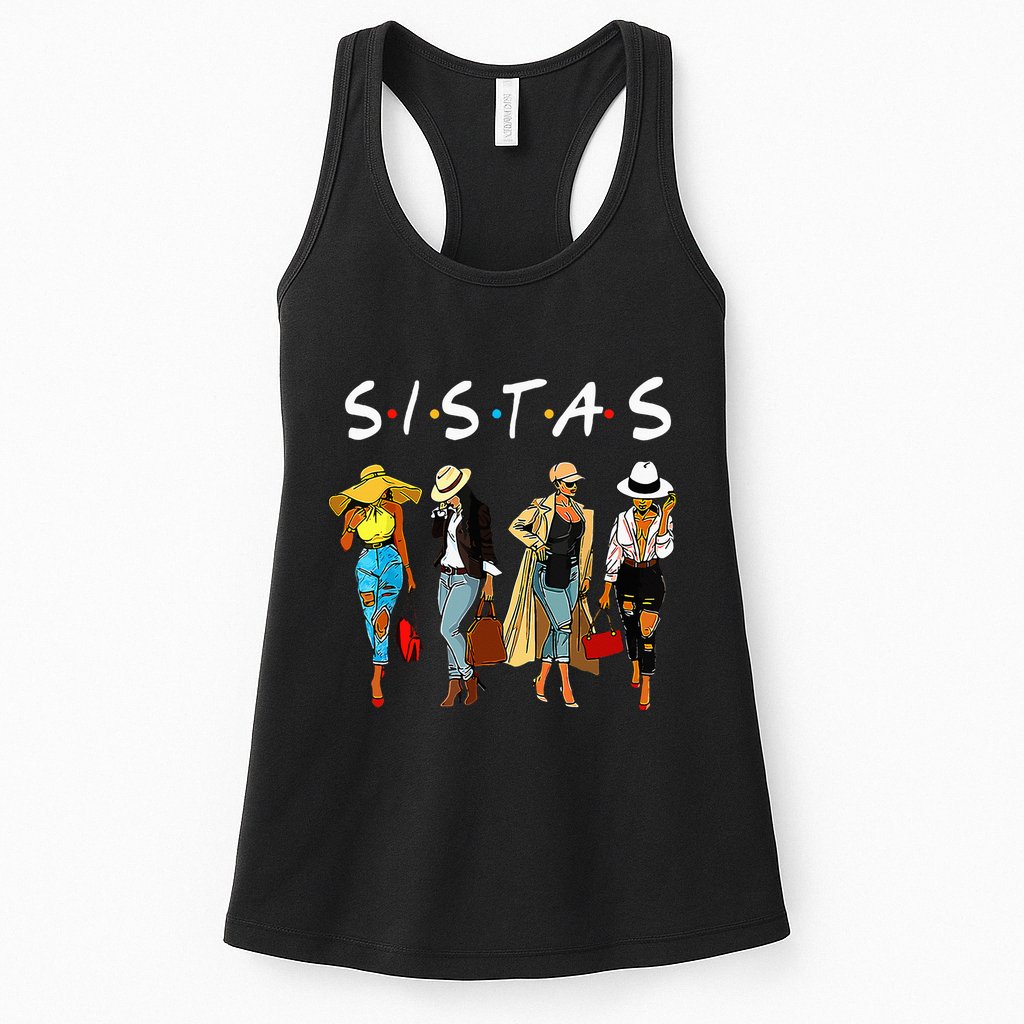 Cute Proud Black Sistas Queen Melanin African American Women Womens Tank Top