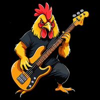 Chicken Playing Bass Guitar Chicken Guitarist Hoodie
