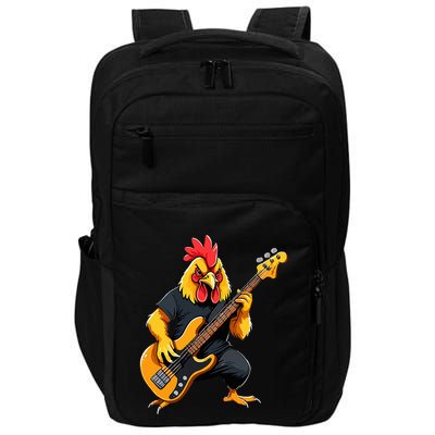 Chicken Playing Bass Guitar Chicken Guitarist Impact Tech Backpack