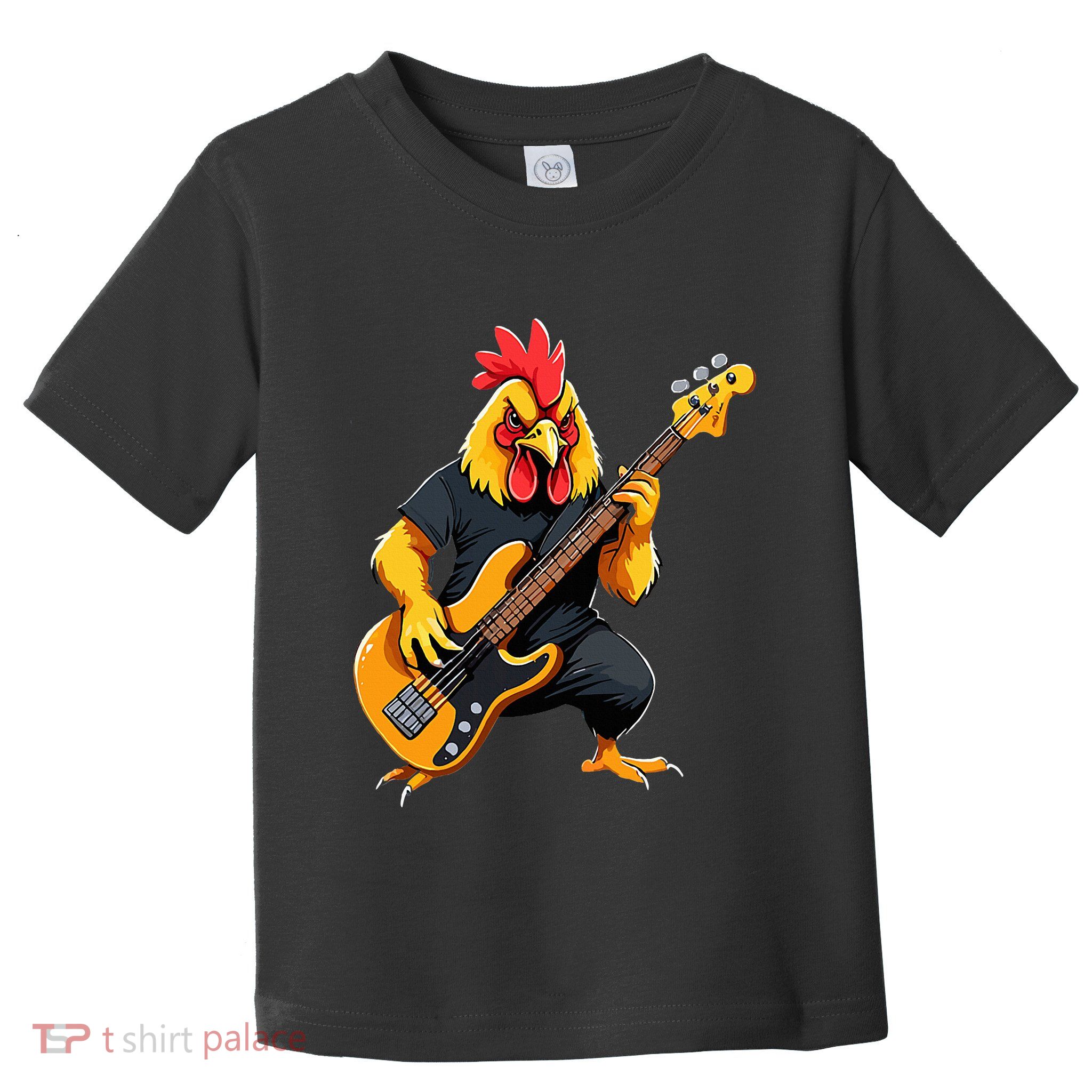 Chicken Playing Bass Guitar Chicken Guitarist Toddler T-Shirt