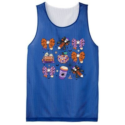 Coquette Pencil Bows Book Coffee Spooky Teacher Halloween Gift Mesh Reversible Basketball Jersey Tank