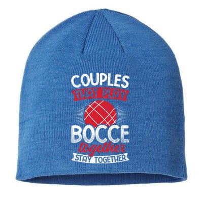 Couples Play Bocce Together Stay Together Bocce Ball Gift Sustainable Beanie