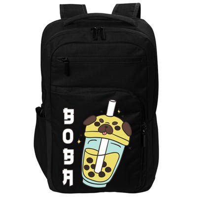 Cute Pug Boba Tea Kawaii Anime Japanese Funny Dog Lover Gift Impact Tech Backpack