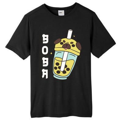 Cute Pug Boba Tea Kawaii Anime Japanese Funny Dog Lover Gift Tall Fusion ChromaSoft Performance T-Shirt