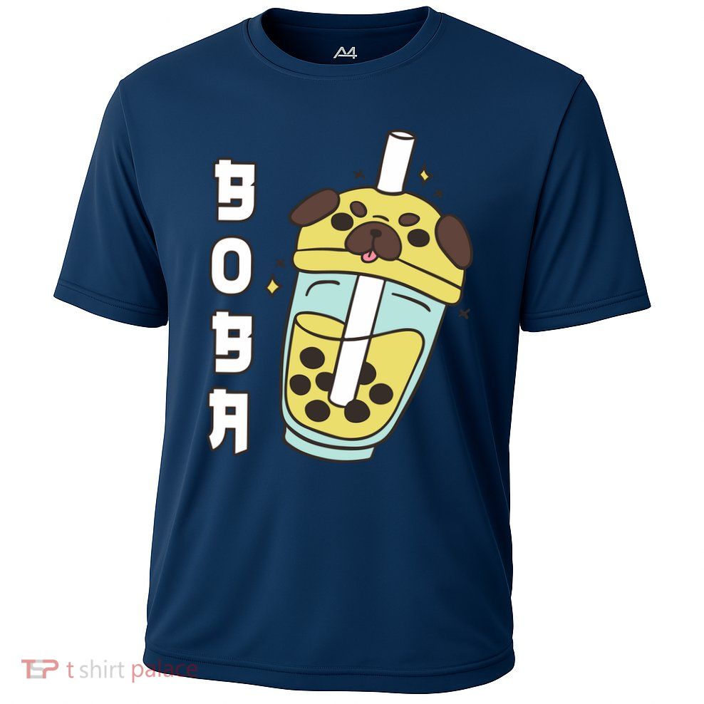 Cute Pug Boba Tea Kawaii Anime Japanese Funny Dog Lover Gift Performance Shirt