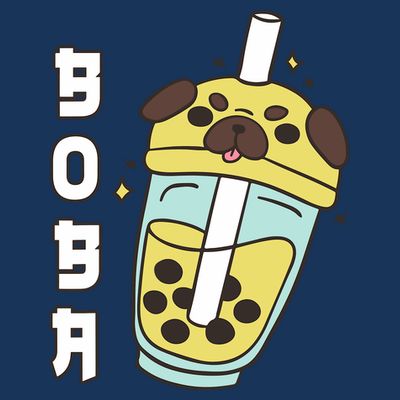Cute Pug Boba Tea Kawaii Anime Japanese Funny Dog Lover Gift T-Shirt