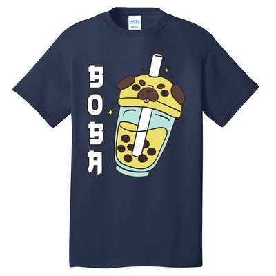 Cute Pug Boba Tea Kawaii Anime Japanese Funny Dog Lover Gift Tall T-Shirt