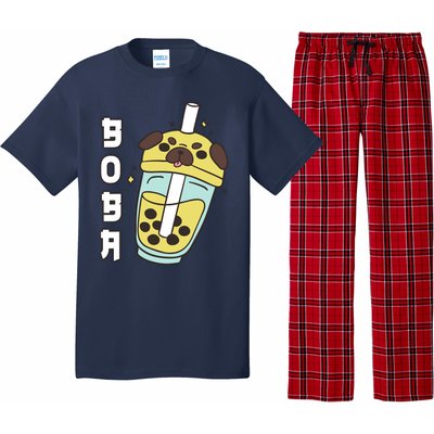 Cute Pug Boba Tea Kawaii Anime Japanese Funny Dog Lover Gift Pajama Set