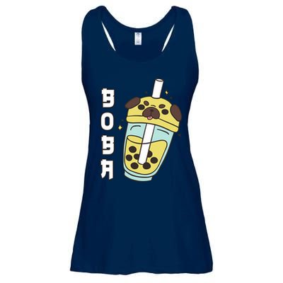 Cute Pug Boba Tea Kawaii Anime Japanese Funny Dog Lover Gift Ladies Essential Flowy Tank