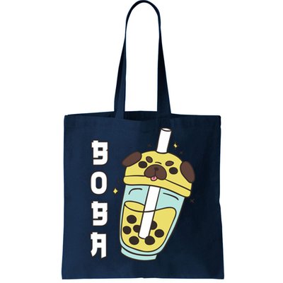 Cute Pug Boba Tea Kawaii Anime Japanese Funny Dog Lover Gift Tote Bag