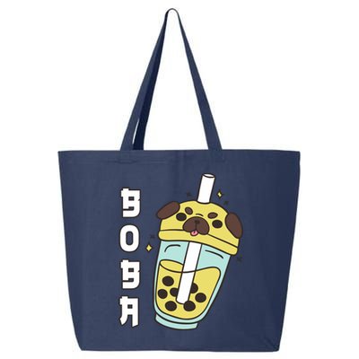 Cute Pug Boba Tea Kawaii Anime Japanese Funny Dog Lover Gift 25L Jumbo Tote