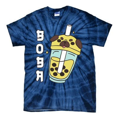 Cute Pug Boba Tea Kawaii Anime Japanese Funny Dog Lover Gift Tie-Dye T-Shirt