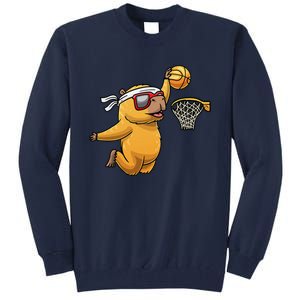 Capybara Playing Basketball Sports Rodent Tall Sweatshirt