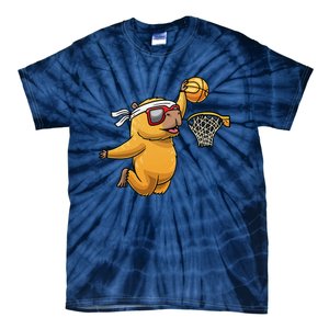 Capybara Playing Basketball Sports Rodent Tie-Dye T-Shirt