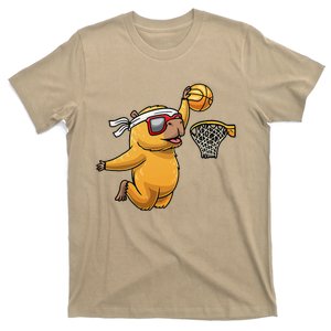 Capybara Playing Basketball Sports Rodent T-Shirt