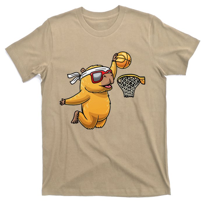 Capybara Playing Basketball Sports Rodent T-Shirt