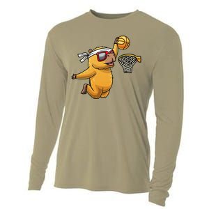 Capybara Playing Basketball Sports Rodent Cooling Performance Long Sleeve Crew