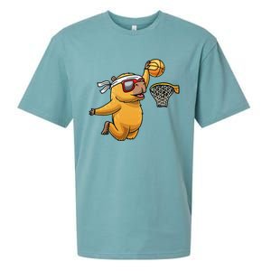 Capybara Playing Basketball Sports Rodent Sueded Cloud Jersey T-Shirt