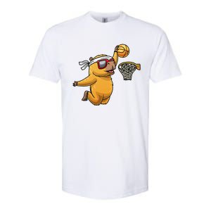 Capybara Playing Basketball Sports Rodent Softstyle CVC T-Shirt