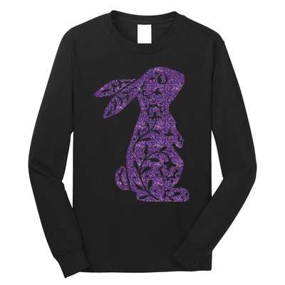 Cute Purple Bunny Rabbit Lovers Long Sleeve Shirt