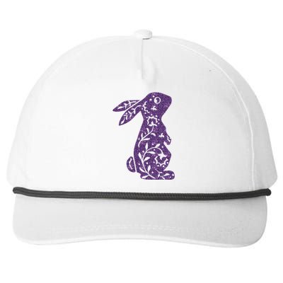 Cute Purple Bunny Rabbit Lovers Snapback Five-Panel Rope Hat