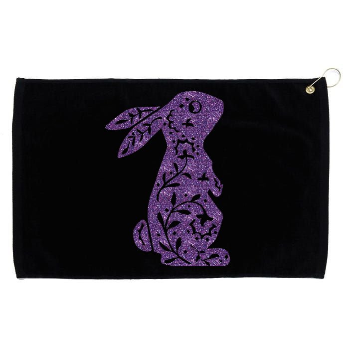 Cute Purple Bunny Rabbit Lovers Grommeted Golf Towel