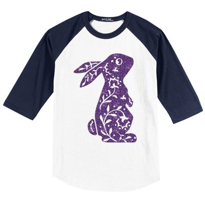 Cute Purple Bunny Rabbit Lovers Baseball Sleeve Shirt