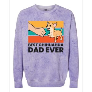 Chihuahua Papa Best Chihuahua Dad Ever Gift Colorblast Crewneck Sweatshirt