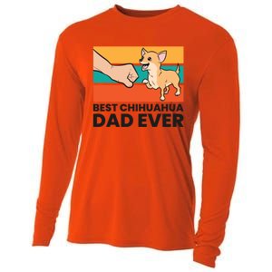 Chihuahua Papa Best Chihuahua Dad Ever Gift Cooling Performance Long Sleeve Crew