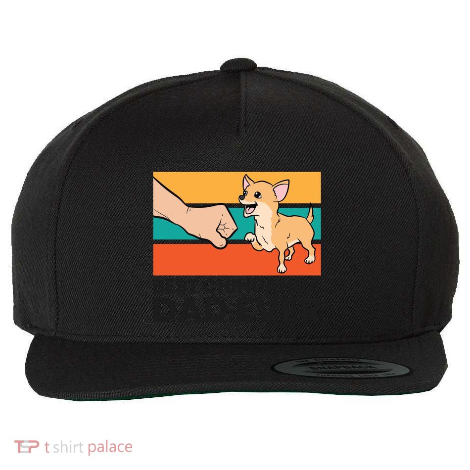 Chihuahua Papa Best Chihuahua Dad Ever Gift Wool Snapback Cap