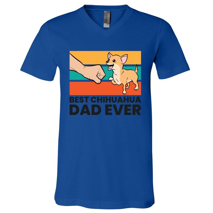 Chihuahua Papa Best Chihuahua Dad Ever Gift V-Neck T-Shirt