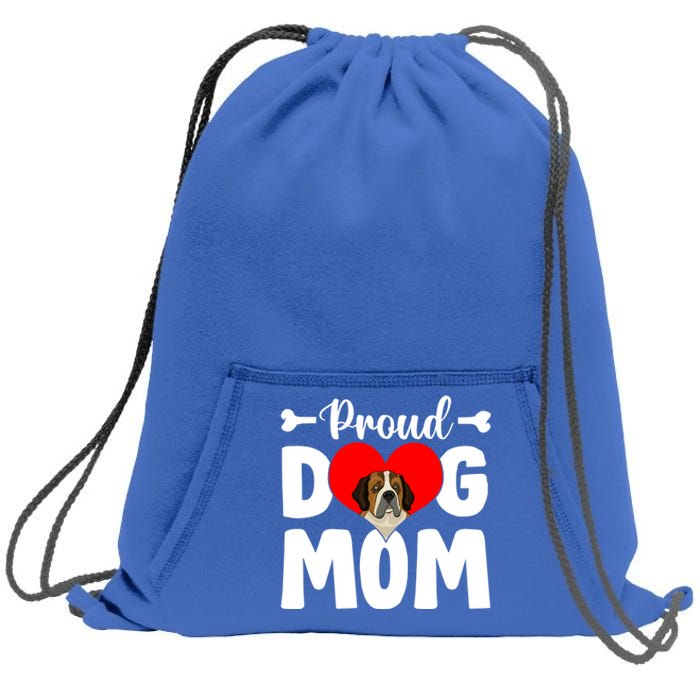 Cute Proud Bernard Dog Mom Funny Mother's Day Funny Gift Sweatshirt Cinch Pack Bag