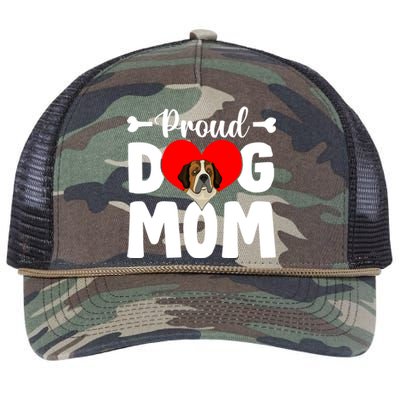 Cute Proud Bernard Dog Mom Funny Mother's Day Funny Gift Retro Rope Trucker Hat Cap