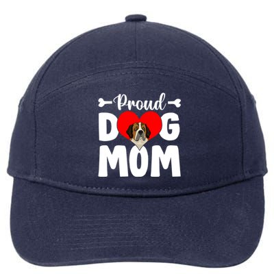 Cute Proud Bernard Dog Mom Funny Mother's Day Funny Gift 7-Panel Snapback Hat