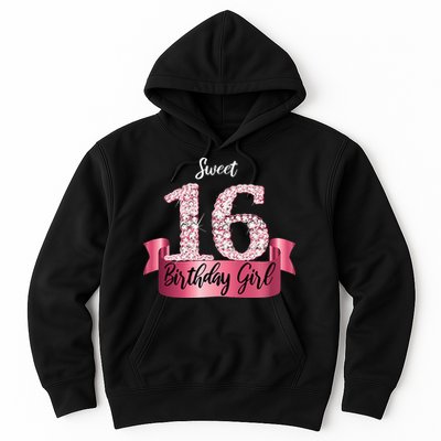 Cute Pink Black Sweet 16 Style I 16th Birthday Idea Hoodie