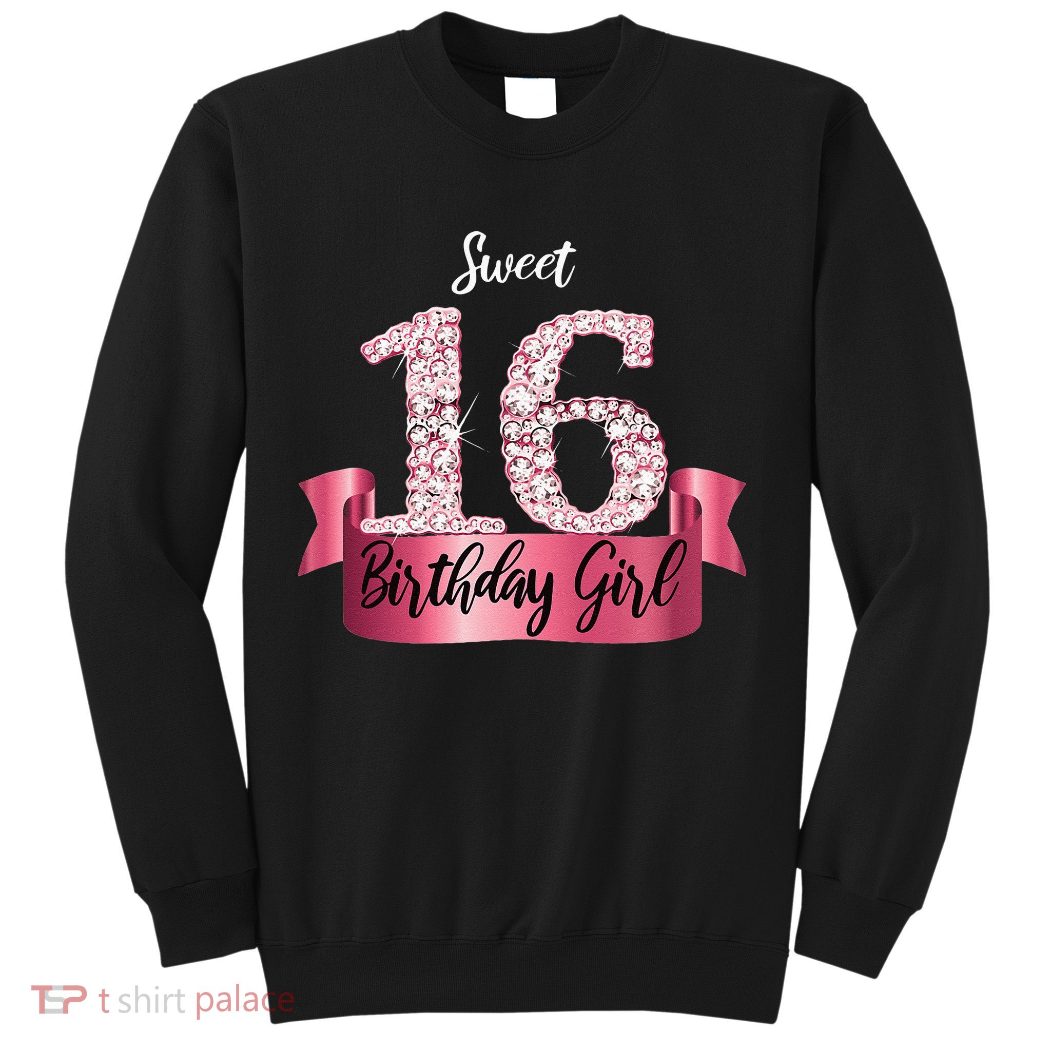 Cute Pink Black Sweet 16 Style I 16th Birthday Idea Sweatshirt