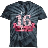 Cute Pink Black Sweet 16 Style I 16th Birthday Idea Kids Tie-Dye T-Shirt