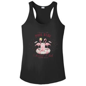 Cute Pool Babe Social Club Summer Beach Vibes Pink Flamingo Swimming Ring Ladies PosiCharge Competitor Racerback Tank