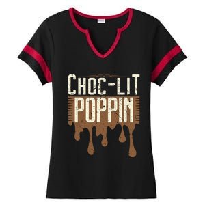 Chocgiftlit Poppin Black Magic African Gift Ladies Halftime Notch Neck Tee