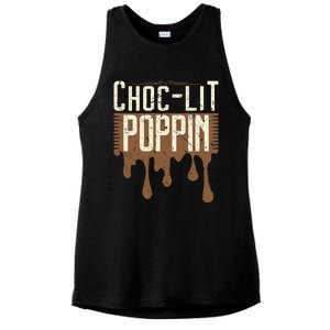 Chocgiftlit Poppin Black Magic African Gift Ladies PosiCharge Tri-Blend Wicking Tank